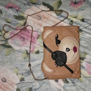 Betsey Johnson small/med purse pirate eye patch bear